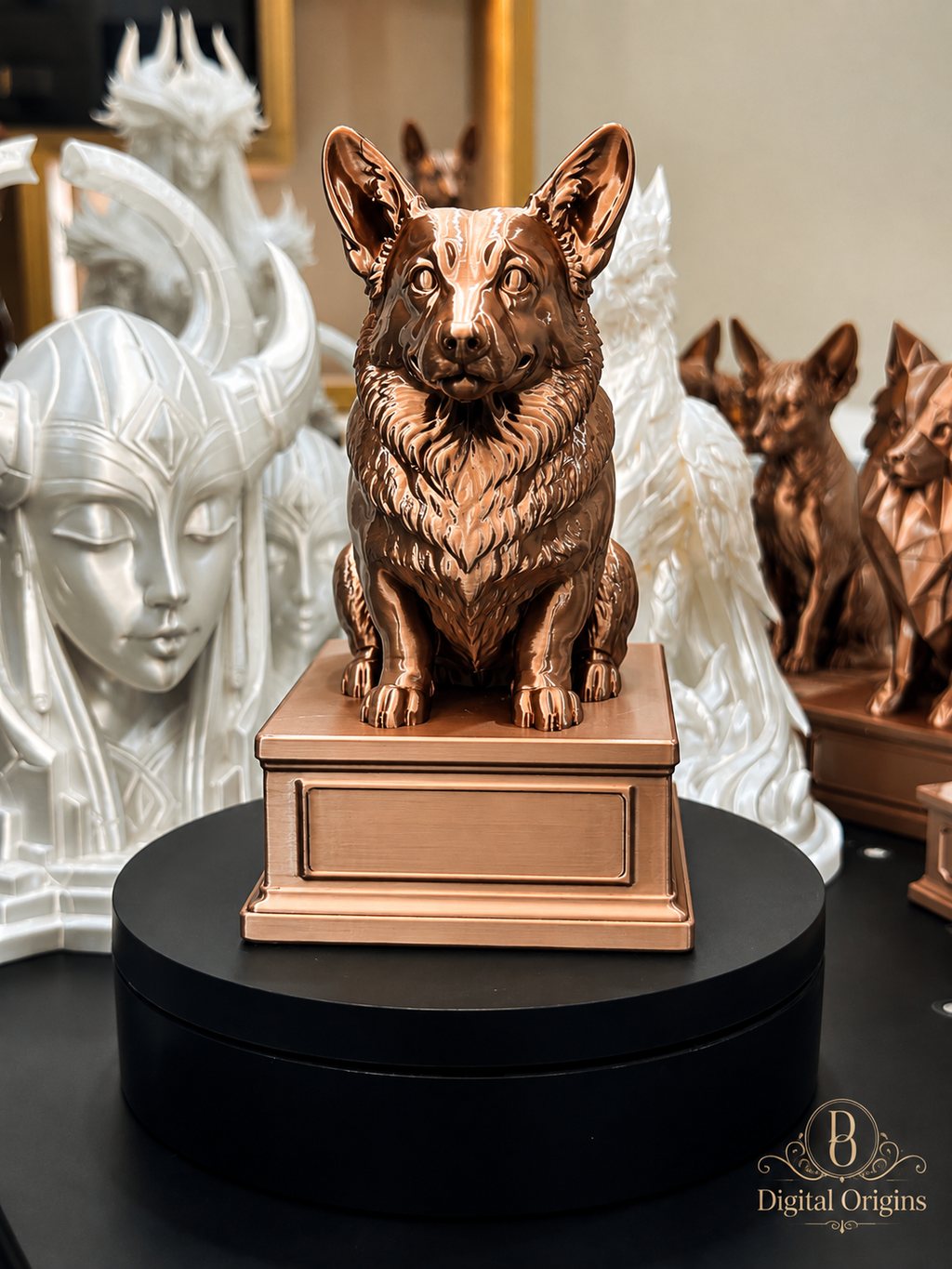 Personalized Corgi Dog Statue with Custom Name Stand – Corgi Lover Gift