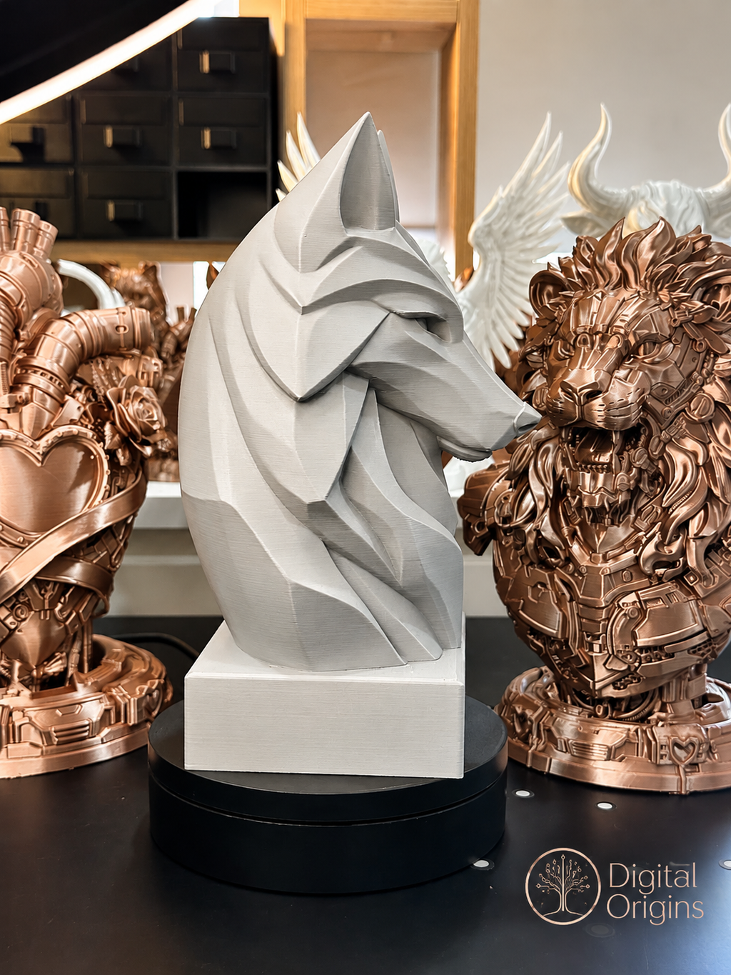 Low Poly Fox Bust Statue – Personalized Fox Decor