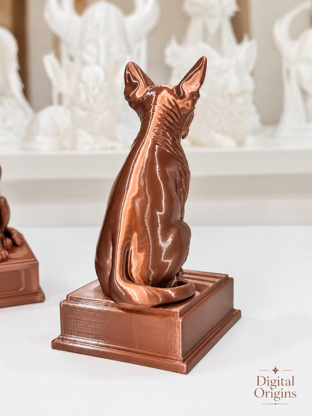 Sphynx Cat Statue with Custom Name Stand