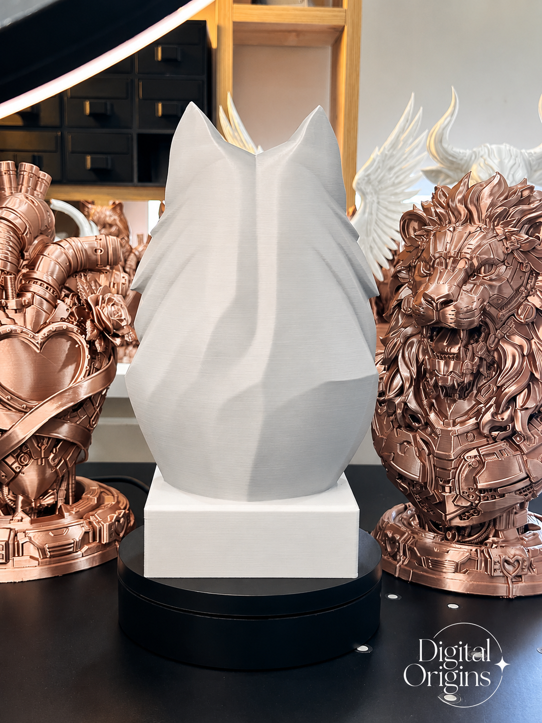 Low Poly Fox Bust Statue – Personalized Fox Decor