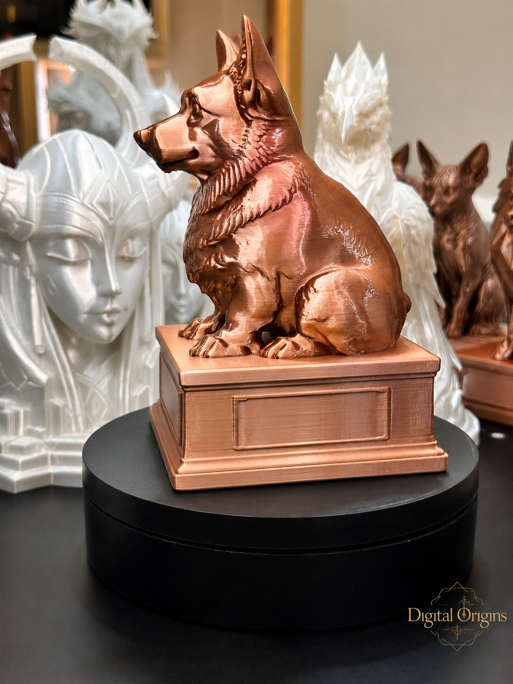 Personalized Corgi Dog Statue with Custom Name Stand – Corgi Lover Gift