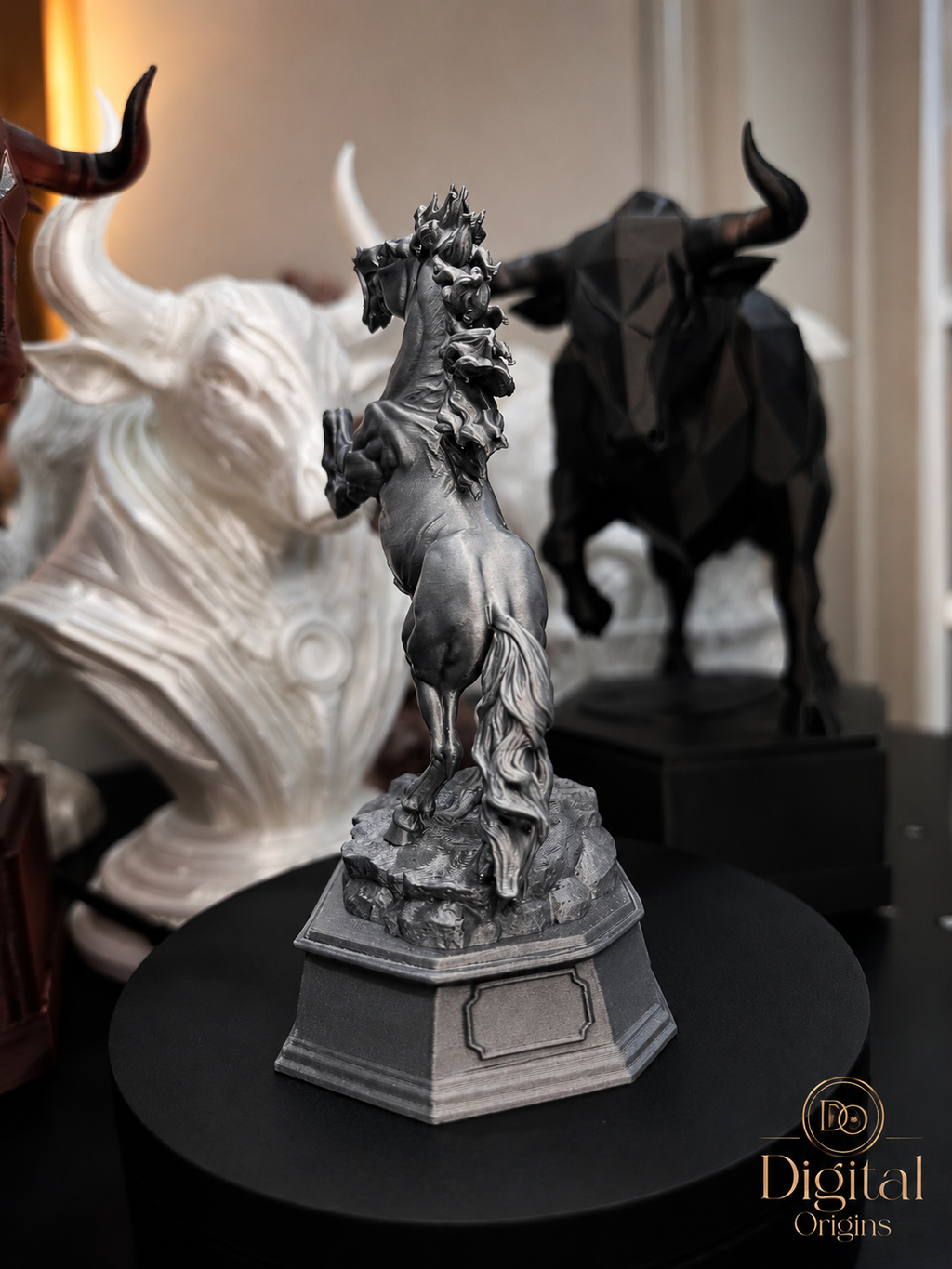 Raging Horse Statue, Rearing Stallion Sculpture, Personalized Equestrian Decor