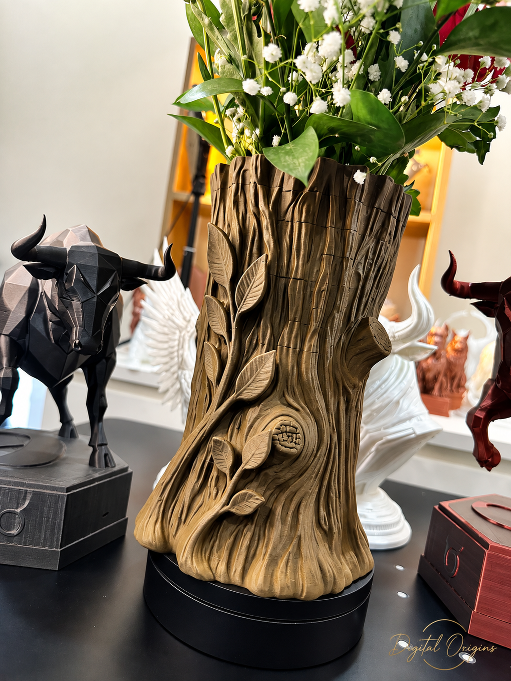 Forest Whisper Vase – Nature Inspired Tree Trunk Decorative Vase