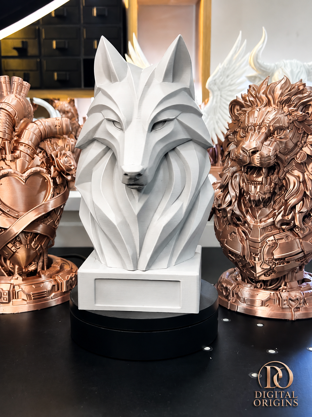Low Poly Fox Bust Statue – Personalized Fox Decor