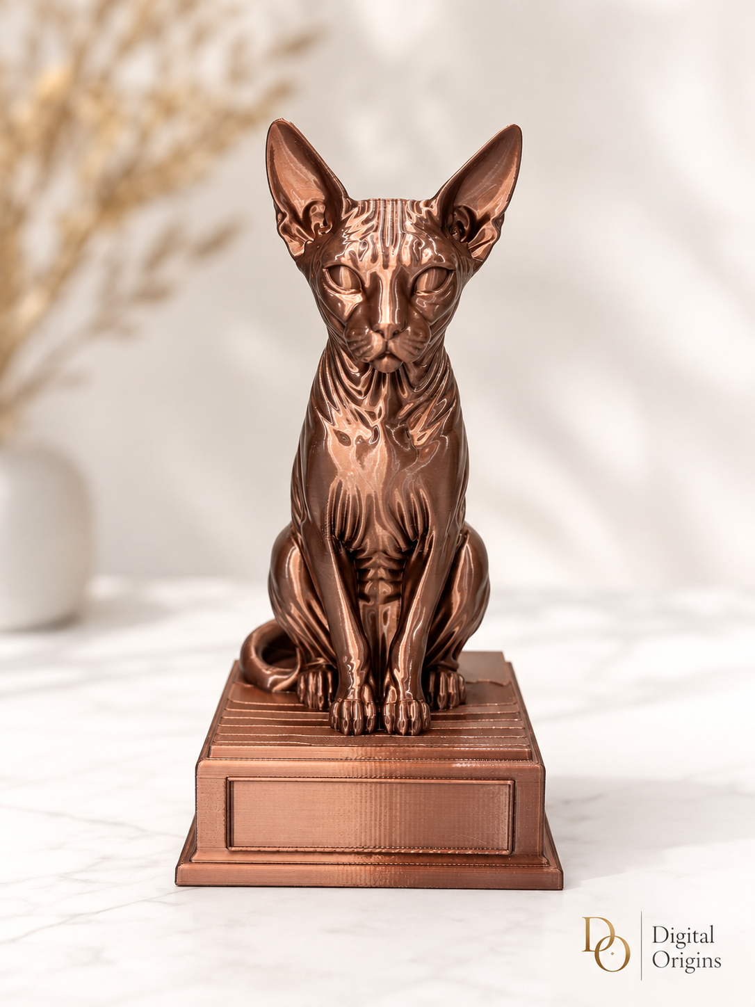 Sphynx Cat Statue with Custom Name Stand
