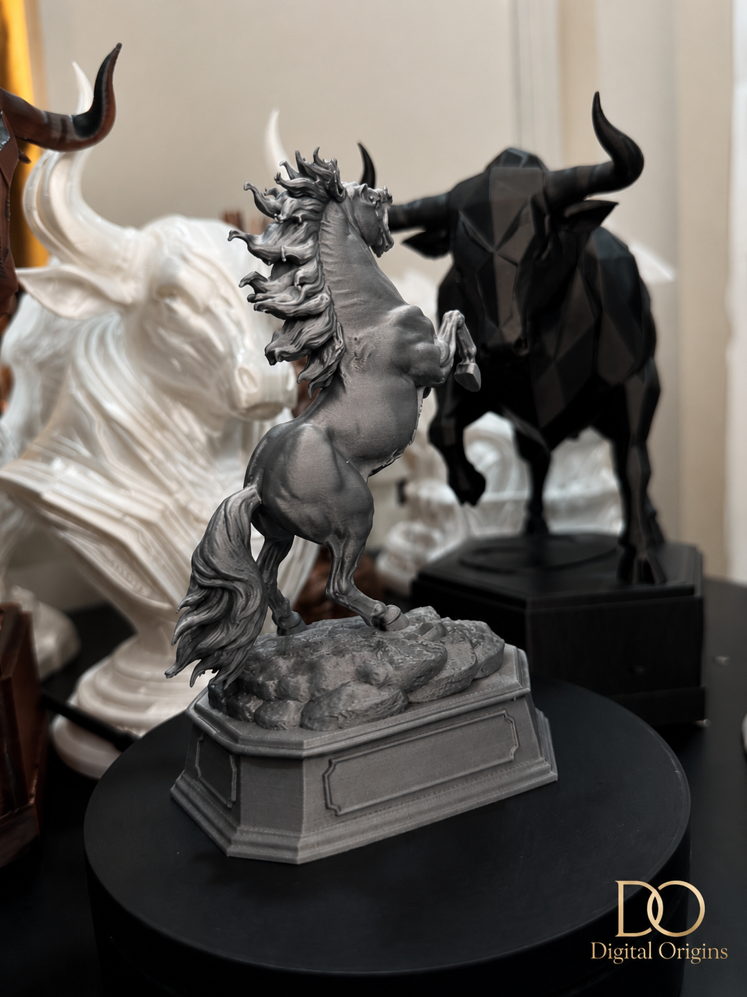 Raging Horse Statue, Rearing Stallion Sculpture, Personalized Equestrian Decor
