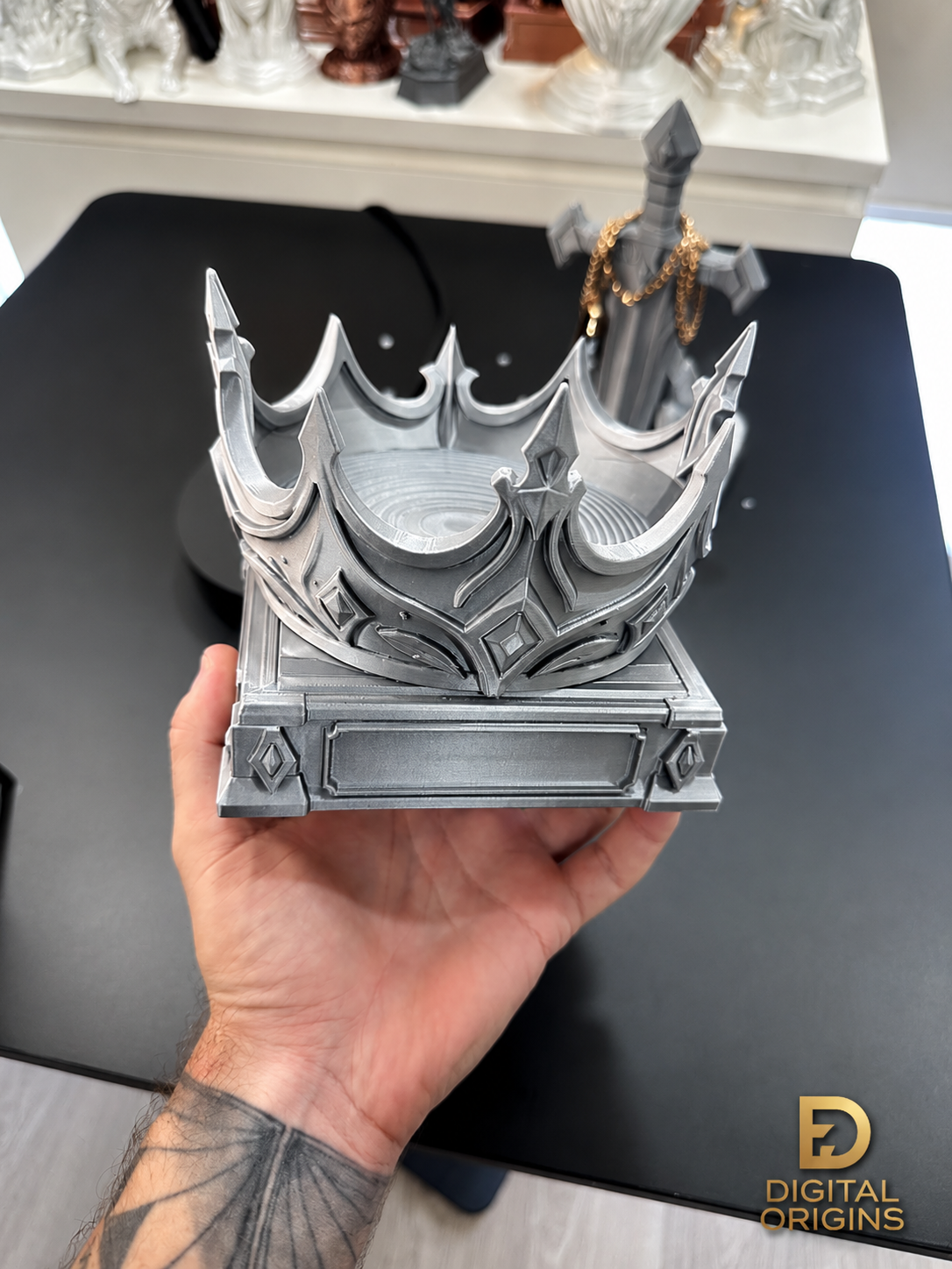 Fantasy Sword Phone Stand & Crown Jewelry Holder