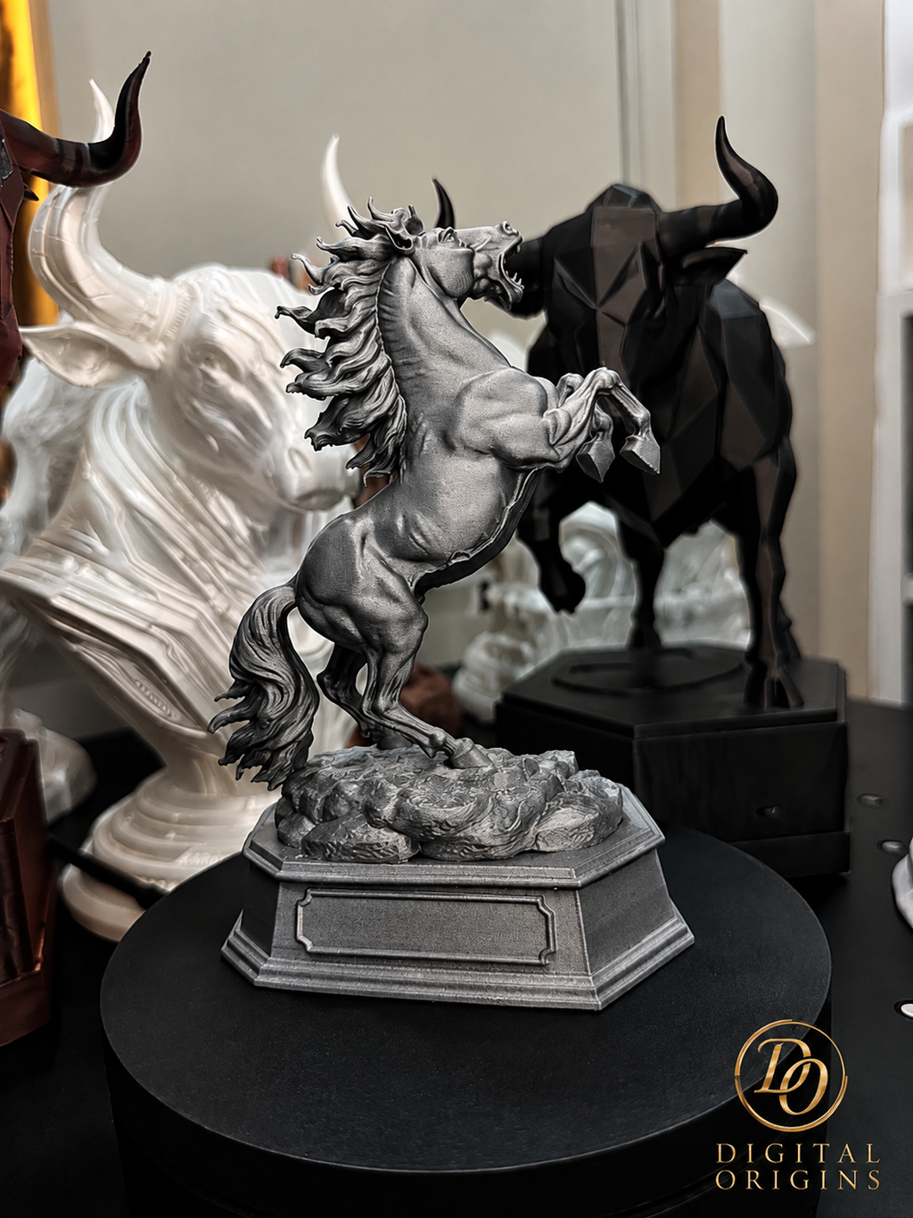 Raging Horse Statue, Rearing Stallion Sculpture, Personalized Equestrian Decor