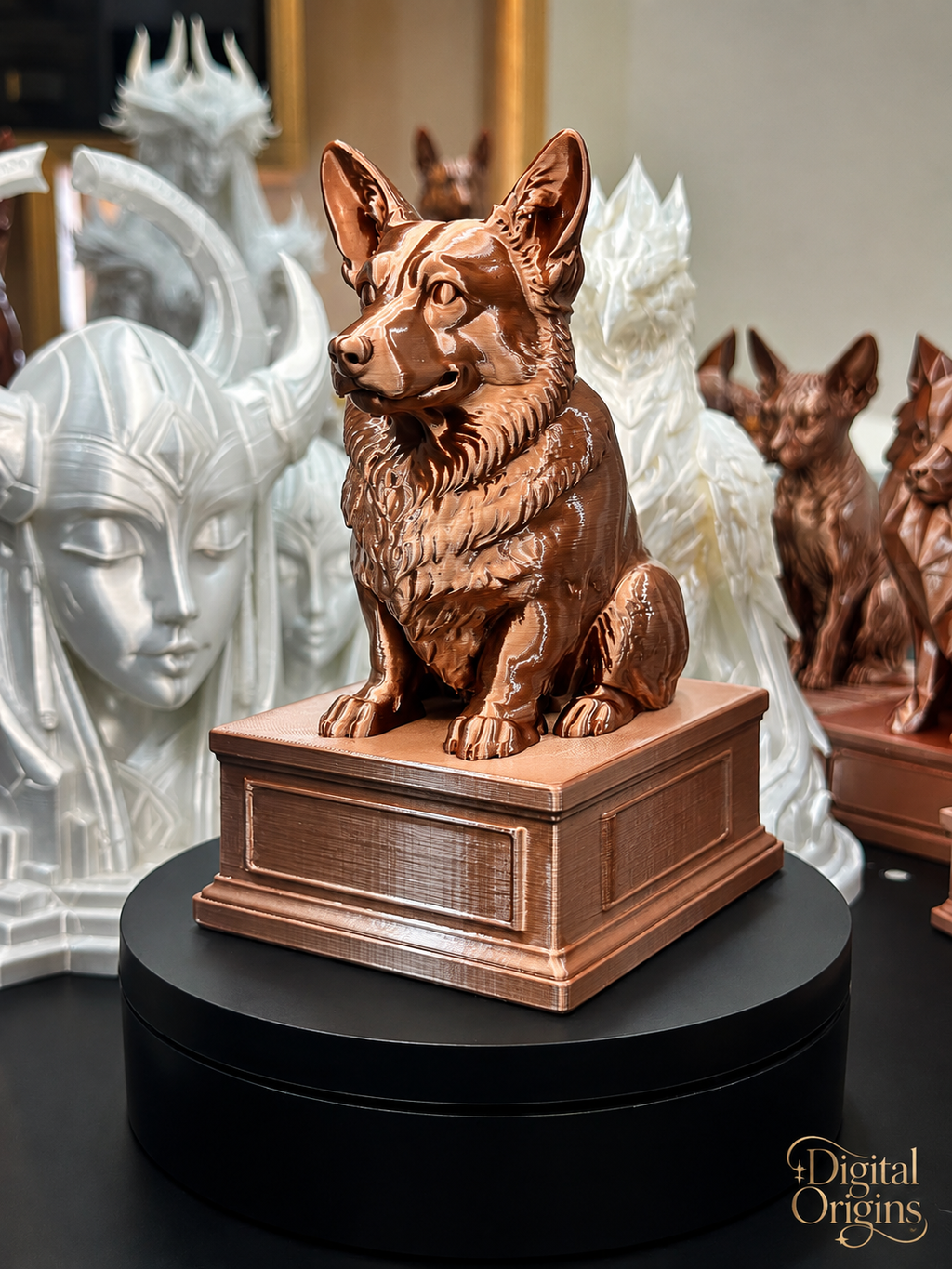 Personalized Corgi Dog Statue with Custom Name Stand – Corgi Lover Gift
