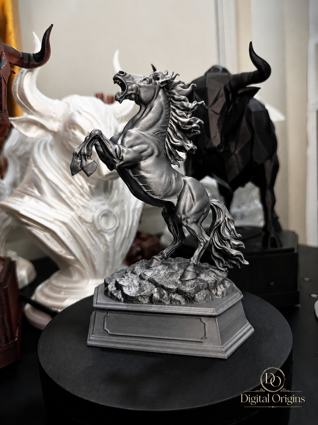 Raging Horse Statue, Rearing Stallion Sculpture, Personalized Equestrian Decor