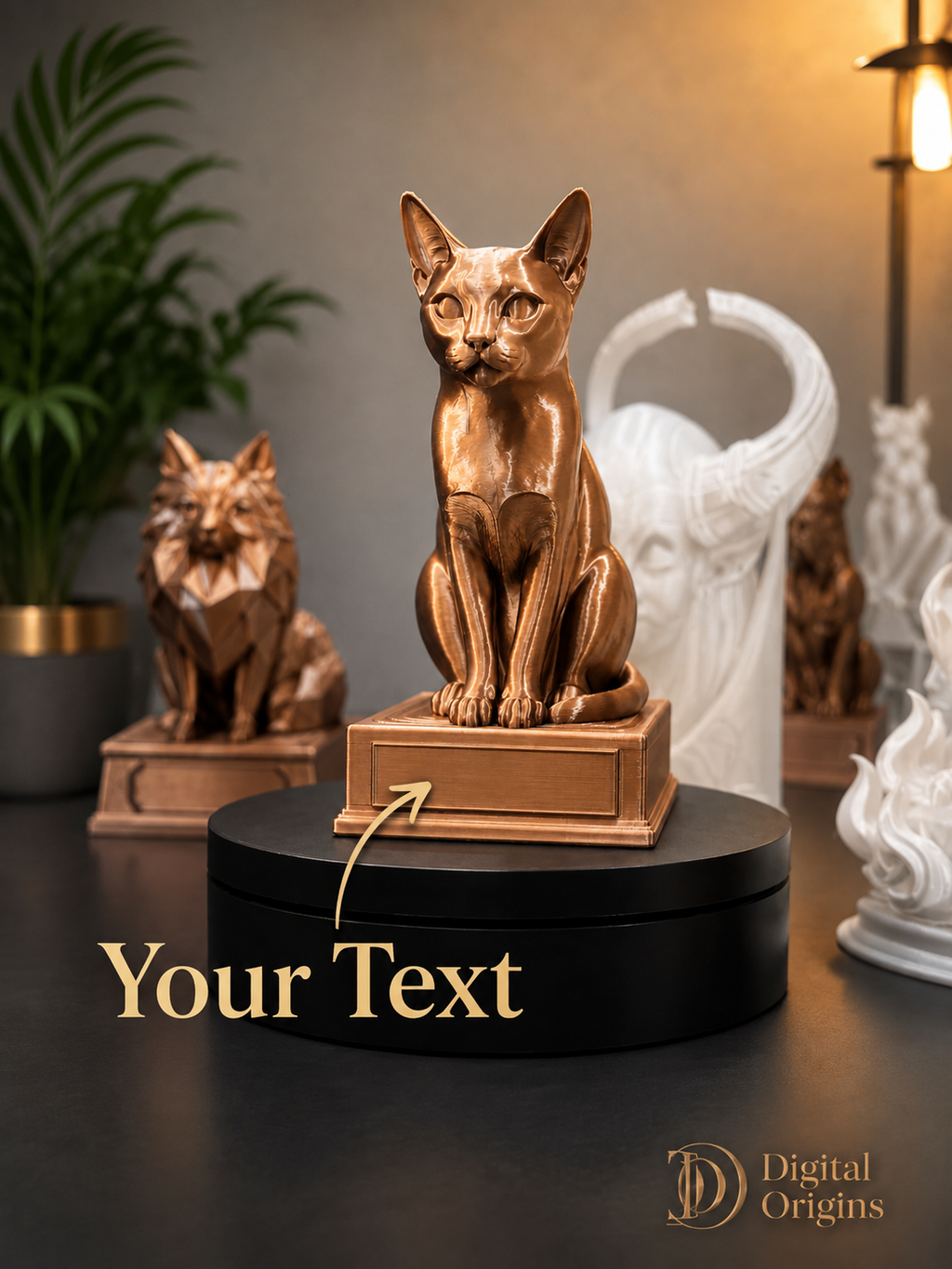 Russian Blue Cat Statue – Personalized Cat Memorial & Custom Pet Gift