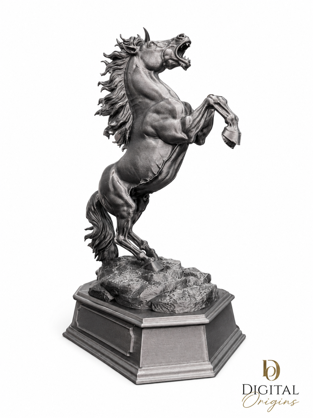 Raging Horse Statue, Rearing Stallion Sculpture, Personalized Equestrian Decor