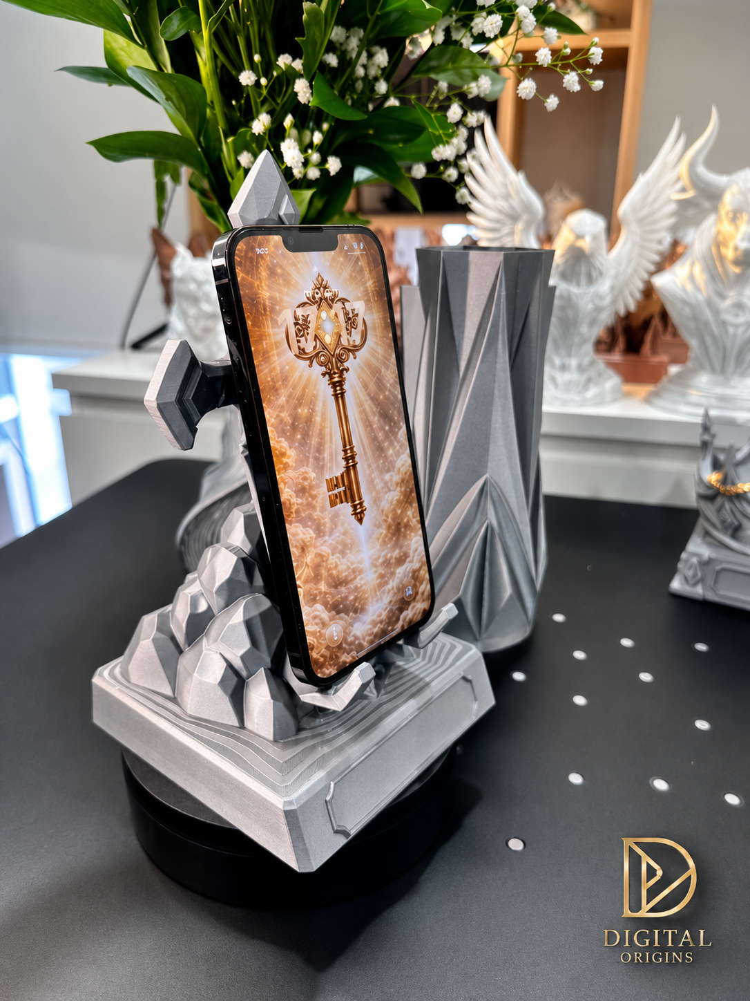 Fantasy Sword Phone Stand & Crown Jewelry Holder