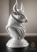 Cybernetic Taurus Bust – Futuristic Zodiac Sculpture –  Astrology Gift