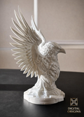 Futuristic Robotic Eagle Sculpture, Sci-Fi Desk Decor, Cyberpunk Bird Statue, Unique Tech Gift