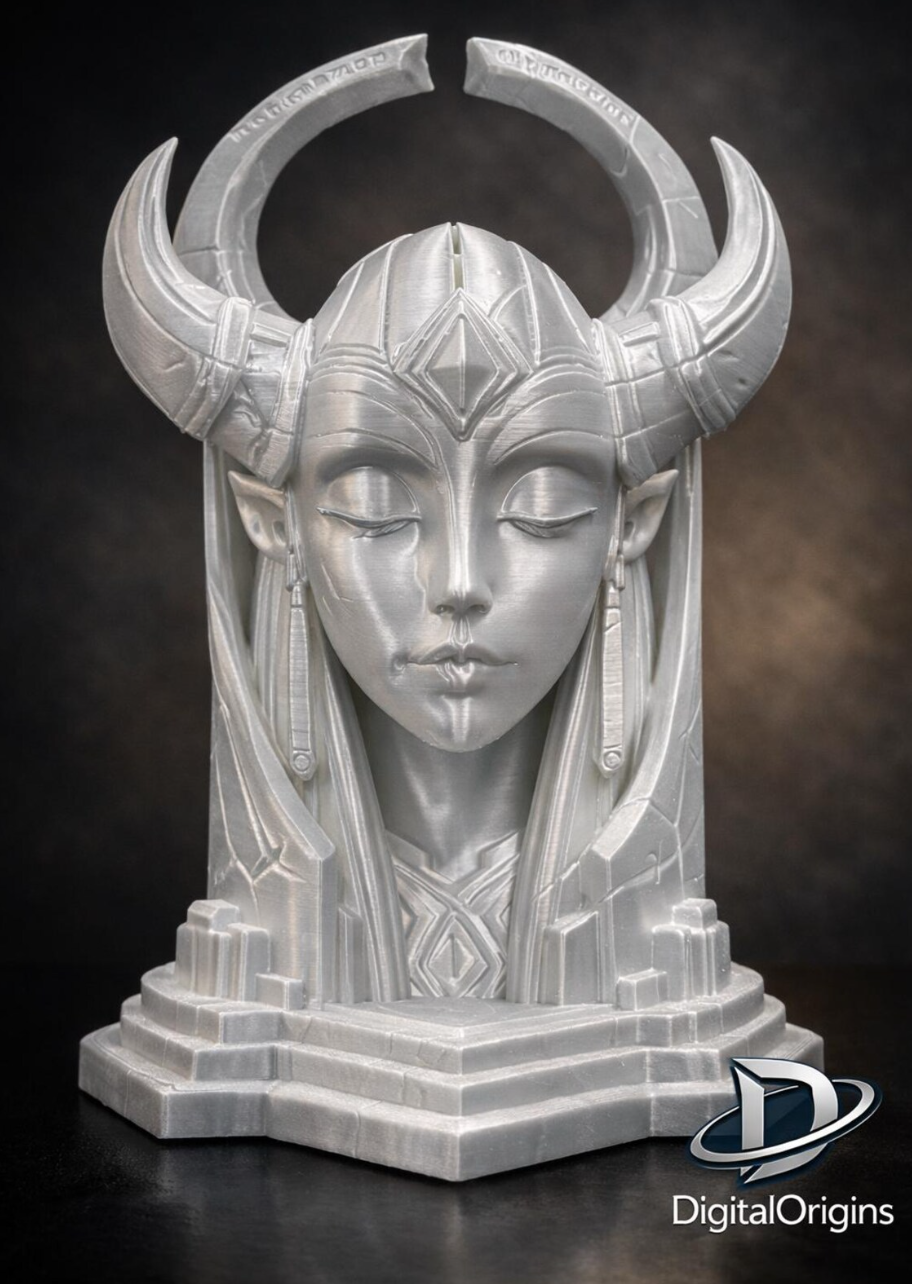 Nythera The Silent Oracle Sculpture – Fantasy Relic Decor – Myth Inspired Shelf Statue