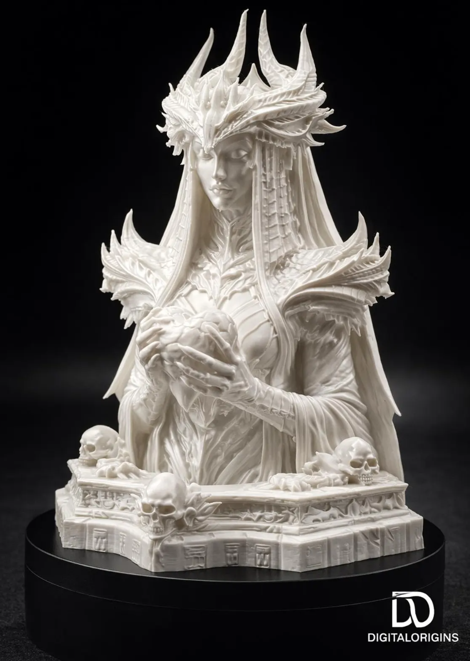 Ammara Dark Fantasy Bust Sculpture, Gothic Mythology Statue, Collectible Decor