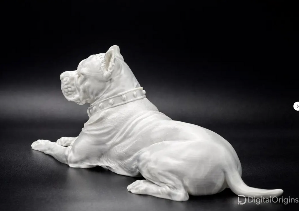 Cane Corso Lying Sculpture – Modern Dog Figure / Home Decor