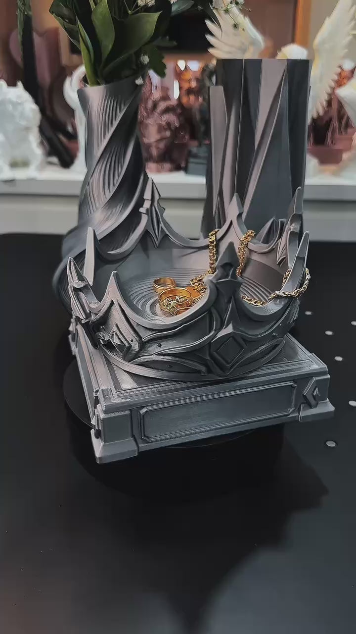 Fantasy Sword Phone Stand & Crown Jewelry Holder