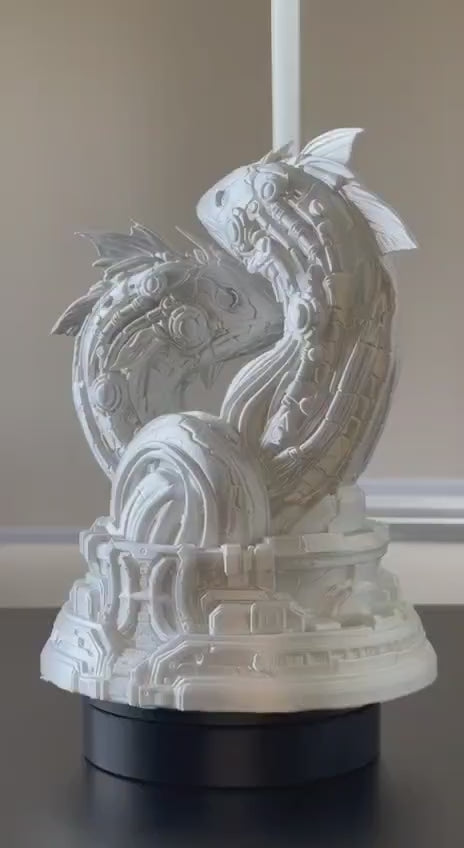 Pisces Sculpture, Futuristic Zodiac Fish Statue, Astrology Sign Art, Horoscope Gift, Sci-Fi Home Display